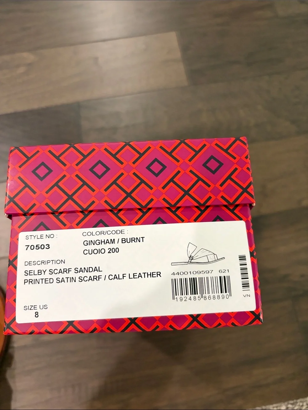 New in Box Tory Burch Selby Scarf Sandal Sz 8